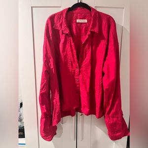 Free people cropped button up shirt size XL